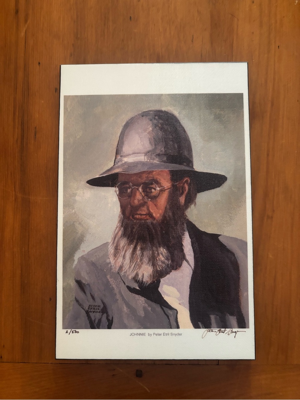 Vintage Mounted Peter Etril Snyder Print Wall Art in Brown, Gray, Black